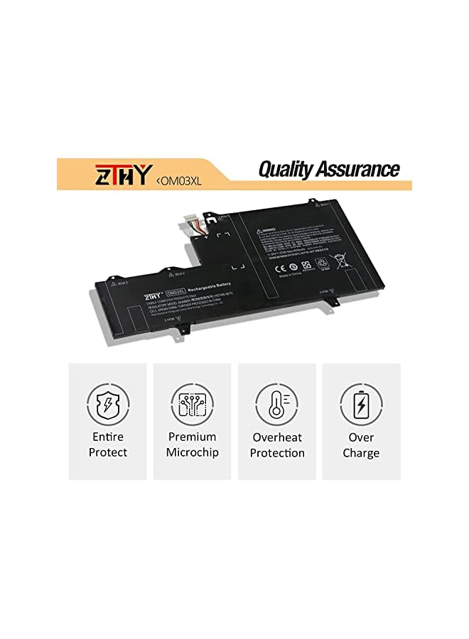 ZTHY 57Wh Om03Xl Laptop Battery Compatible With Hp Elitebook X360 1030 G2 13.3" Y8Q67Ea Y8Q89Ea Z2W62Ea Series Hstnn-Ib7O 863167-1B1 Hsn-I04C Omo3Xl 0Mo3Xl Om03057Xl 863280-855 863167-171 - Image 5