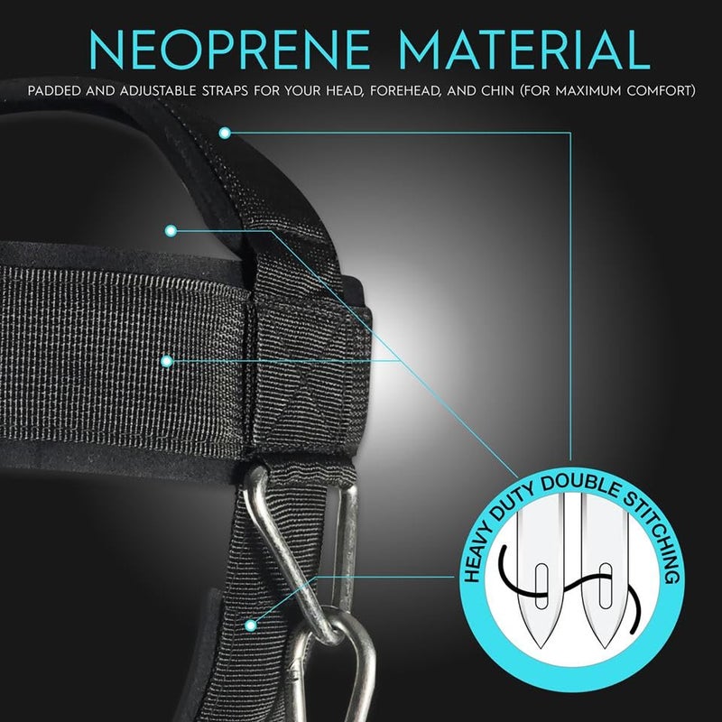 Vikingstrength Neck Harness Padded Strength Trainer- Premium Quality for Neck Curls and Training. Head Exerciser for Sports and Fitness, D ring + V-Strength Workout App - Image 3