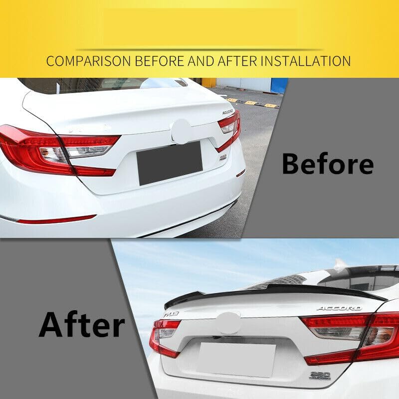 NEESPOC Rear Trunk Spoiler Wing for Honda Accord 10th Gen 2018-2022 Sedan - Gloss Black ABS Plastic - Image 2