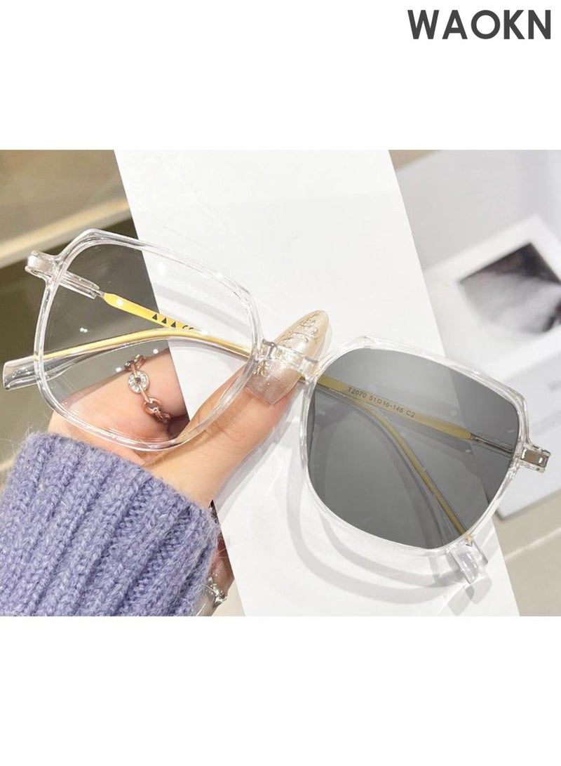WAOKN Blue Light Blocking Glasses ,TR frame Reading Eyeglasses Large Frame Fashion Trend Eyewear ,Blue Light Computer Reader Clear Vision Anti Eyestrain Eyewear ,Fashionable UV resistant, photosensitive, and blue light resistant glasses,unisex. - Image 4