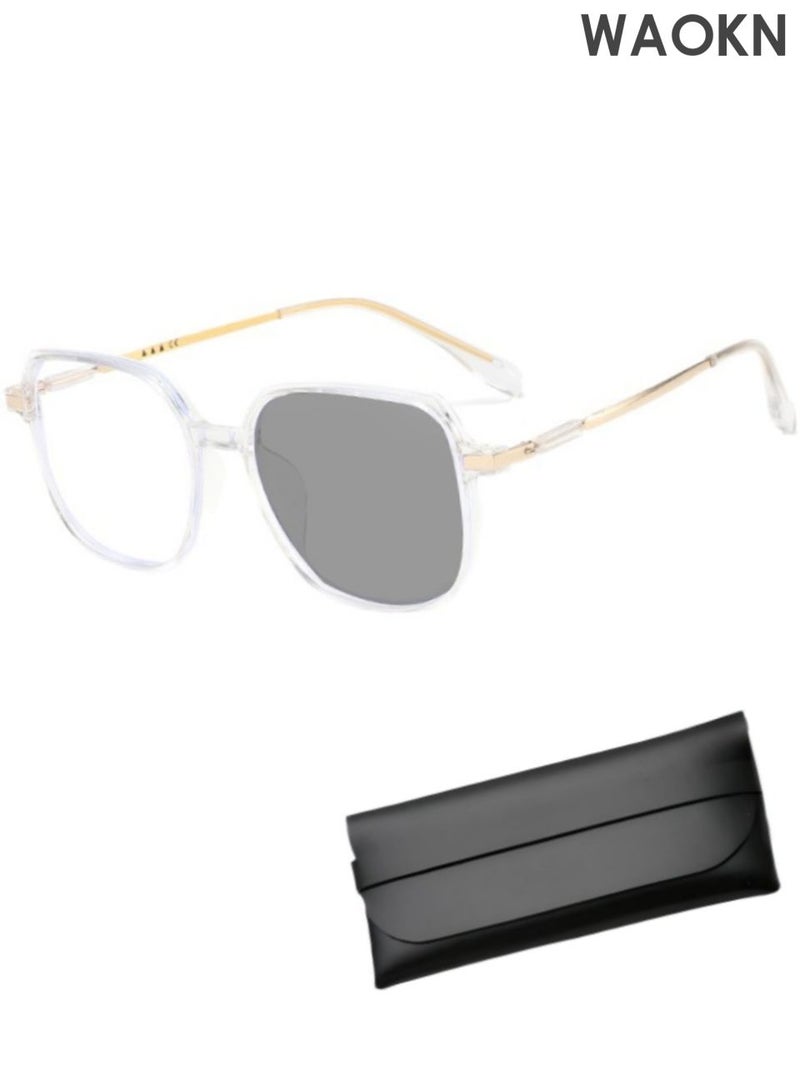 WAOKN Blue Light Blocking Glasses ,TR frame Reading Eyeglasses Large Frame Fashion Trend Eyewear ,Blue Light Computer Reader Clear Vision Anti Eyestrain Eyewear ,Fashionable UV resistant, photosensitive, and blue light resistant glasses,unisex. - Image 1