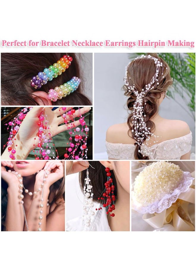 Jollidecor Pearl Beads for Jewelry Making, 8MM 32Colors Round Pearls Beads with Holes, 1000Pcs Handcrafted Colorful Loose Spacer Beads Small Filler Beads for DIY Craft Bracelet Necklace Earrings Jewelry Making - Image 5