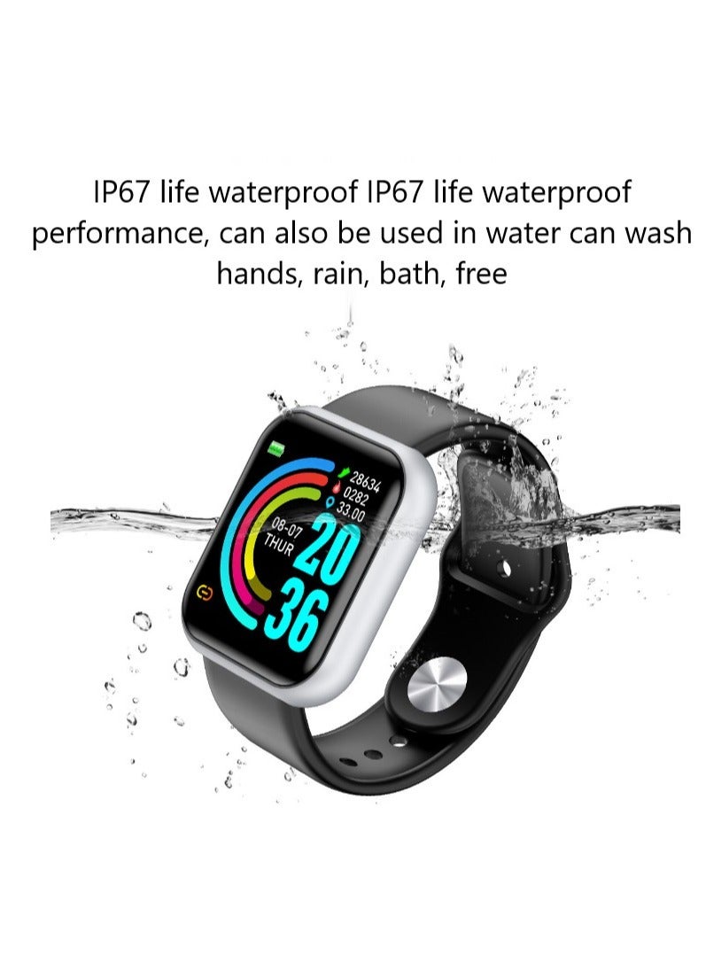 GUDOO Smart Watch for Girls Boys Kids Teens Men Women with Blood Pressure Monitor Fitness Tracker Call and Message Notification - Rectangular Dial Black - Image 5