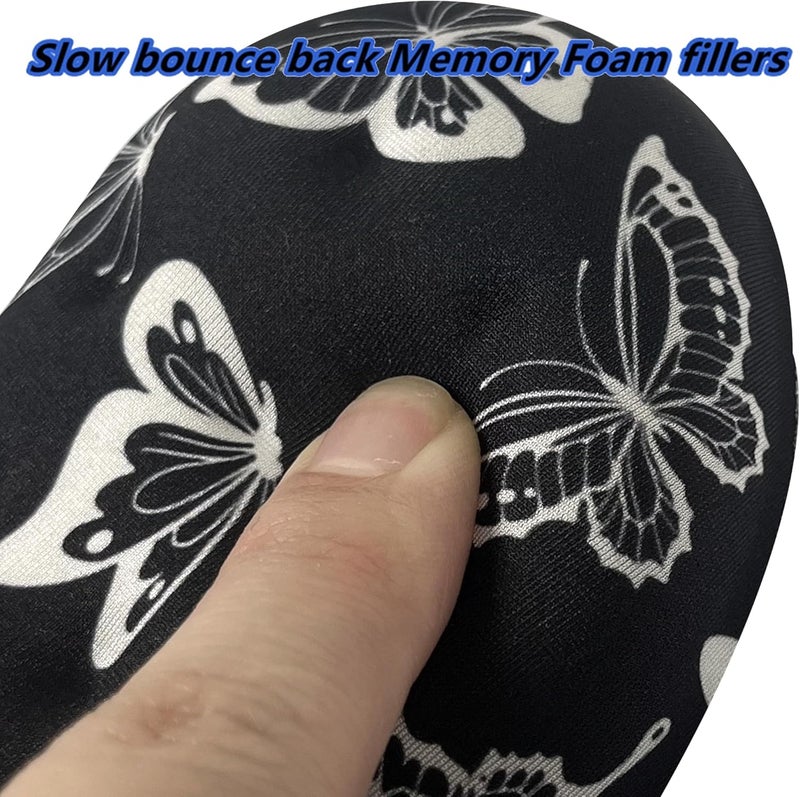 BRILA Ergonomic Memory Foam Mouse Wrist Rest Support Pad Cushion for Computer, Laptop, Office Work, PC Gaming - Massage Holes Design - Wrist Pain Relief (Butterflies Mouse Wrist Rest) - Image 5