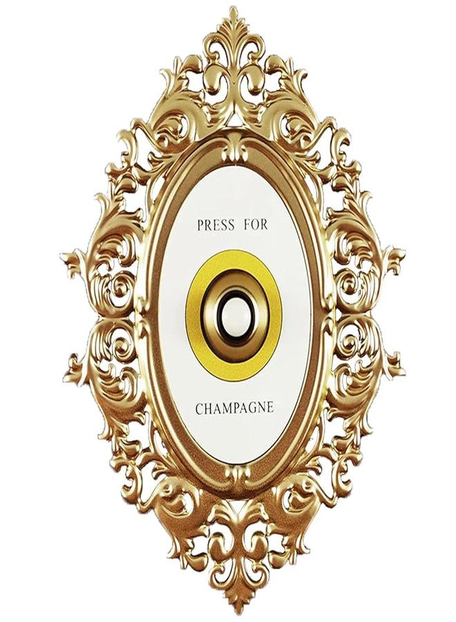 Superjackwang Press for Champagne Button, Mini Door Ring Bell, Champagne Themed Decor Wall Plaque Ornament Gift for Party Christmas Home Bedroom Hotel - Image 1