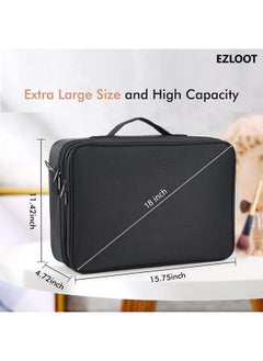 EZLOOT Cosmetic Makeup Storage Organizer Bag With Shoulder Strap(Black)  - Image 4