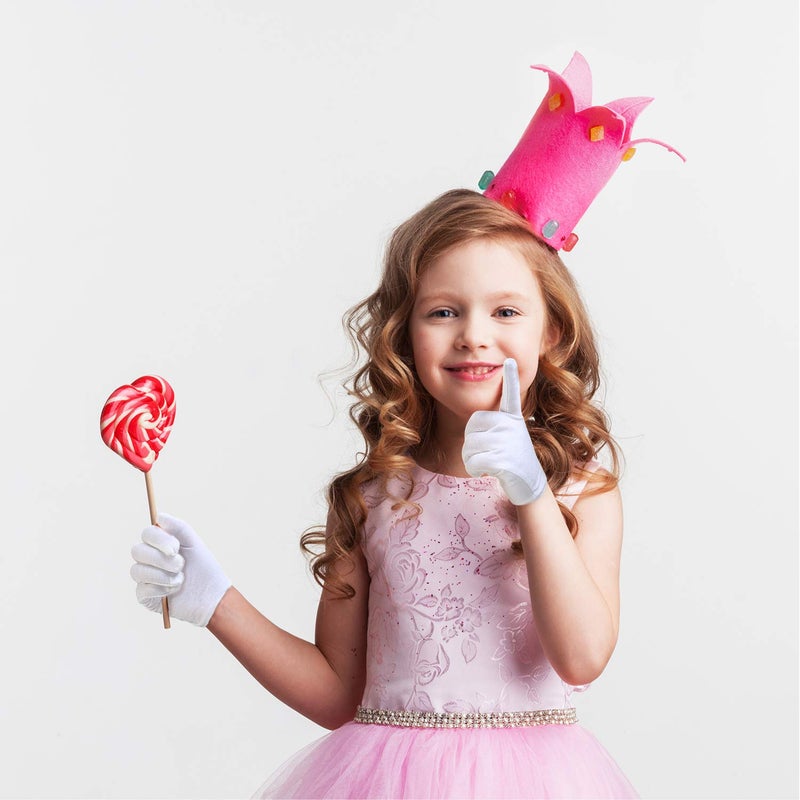 SATINIOR 4 Pairs White Kids Gloves White Cotton Cosplay Costume Dress Wrist Formal Gloves for Party Girls Boys - Image 2