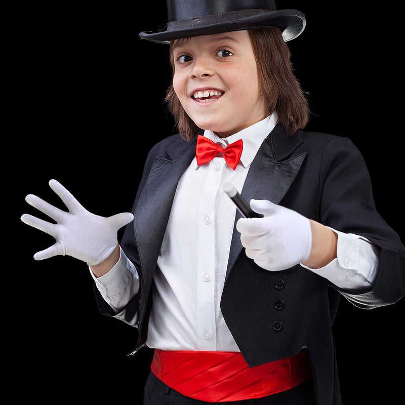 SATINIOR 4 Pairs White Kids Gloves White Cotton Cosplay Costume Dress Wrist Formal Gloves for Party Girls Boys - Image 5