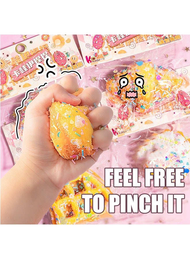 Beyond Cakes and Waffles Squishy Toys, Novelty Decompress Toys, Stress Ball TPE Sensory Toys for Relieving Fidget Rising, Opp Packaging Gift (Yellow) - Image 2