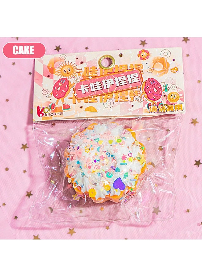 Beyond Cakes and Waffles Squishy Toys, Novelty Decompress Toys, Stress Ball TPE Sensory Toys for Relieving Fidget Rising, Opp Packaging Gift (Yellow) - Image 4