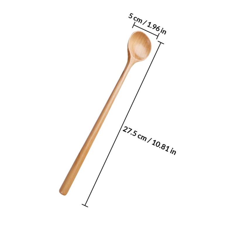 Long Handle Wooden Spoons 4pcs Set Japanese Style Cooking and Serving Utensils - Image 3