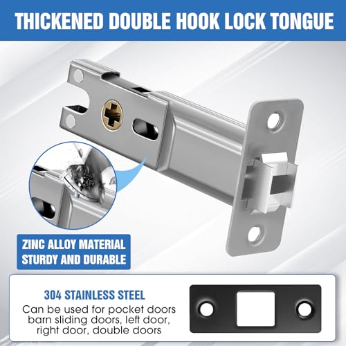Eegoowa Pocket Door Locks, Edge pulls, Hidden Handles,Pocket Door Hardware, Sliding Door Locks, Sliding Door Hardware, for Doors 1 5/13" to 2 2/8" Thick (Black, Privacy Type) - Image 5