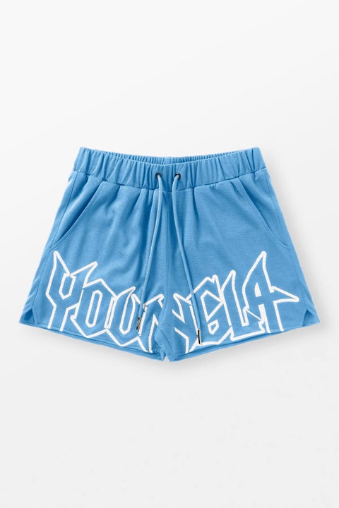 YOUNGLA Summer Mesh Quick-Dry Gym Shorts sky blue