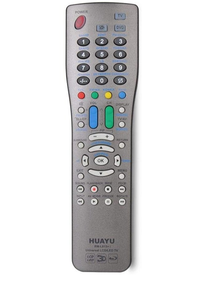 REBENUO Universal Remote rn-l815+3 Control For Led Lcd Tvs Sony Lg Samsung Hisense Grey - Image 1