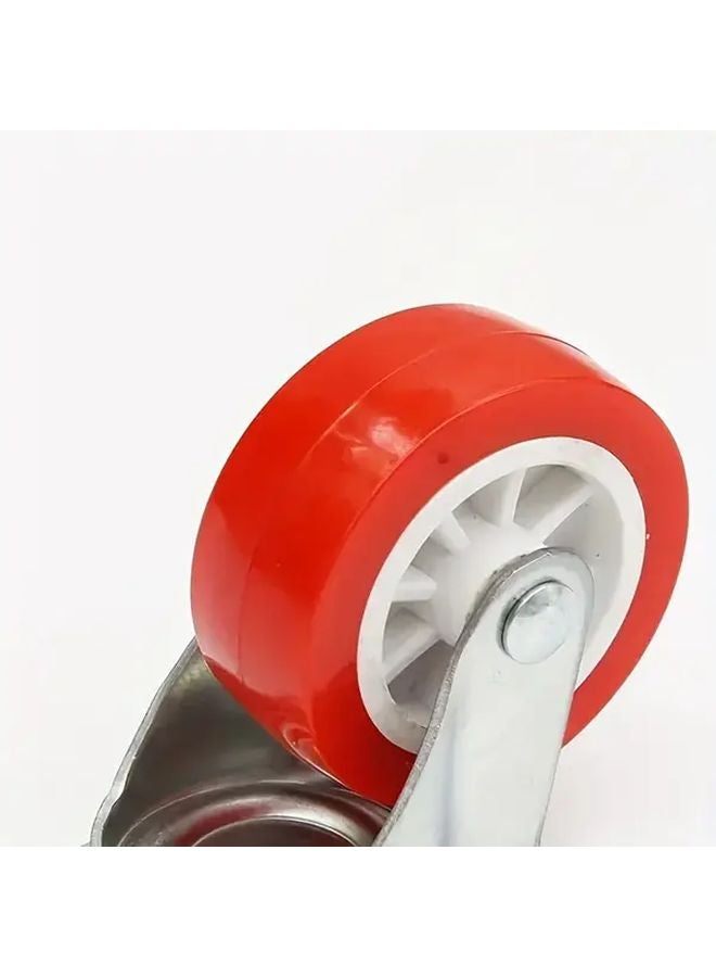4pcs Heavy Duty 1.5 Inch Red Swivel Casters With Brake Fixed Wheel Model - Image 5