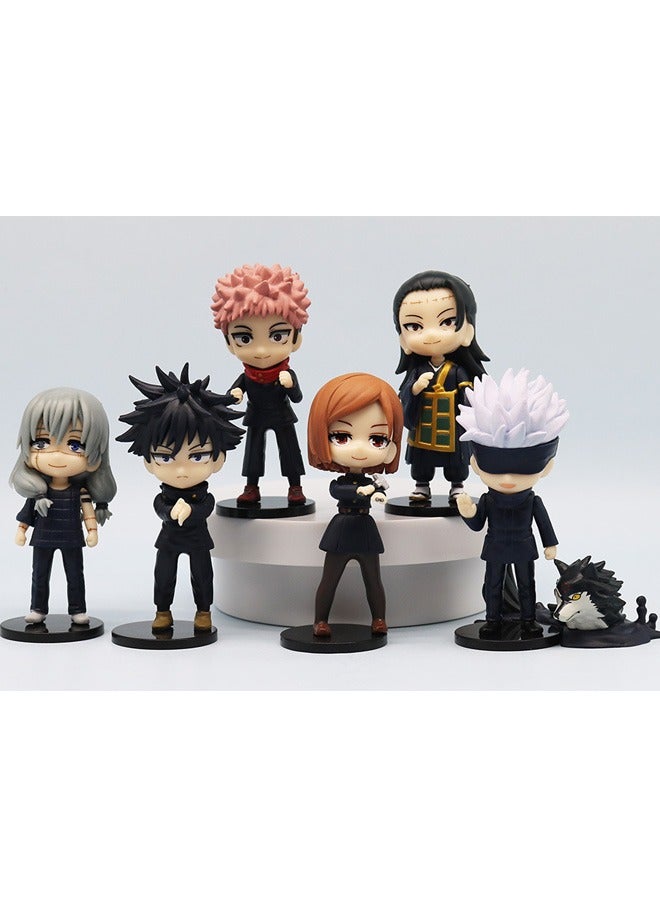 مجموعة من 7 قطع من شخصيات أنمي جوجوتسو كايسن، زينة شخصيات أنمي، زينة قابلة للتحصيل مناسبة لأعياد الميلاد وحفلات الأعياد - Image 1