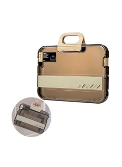 A4 File Box Portable Project Case with Handle, A4 Paper Plastic Storage Boxes, Translucent File Box for Home School Office, Durable Snap Closure Carrying Case for Paper, Document, Photo, Scrapbook