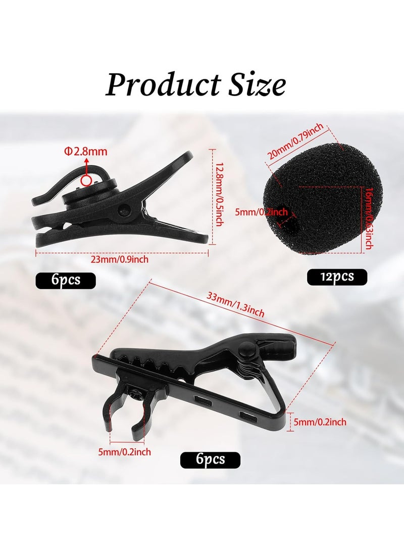Oasisgalore 24 Pcs Lapel Mic Clips with Sponge Cover - Lavalier Microphone Replacement Kit  - Image 2