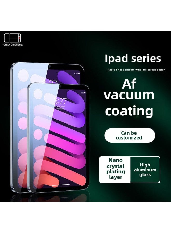 Suitable For IPad11 Tempered Film 2024air/pro Electroplated 2021 For Apple Flat 10.2 Inch Protective Film 10/9-Color:AF Strong Anti-fingerprint 【high Aluminum Plating Super Arc】 Tempered Film Two-pi