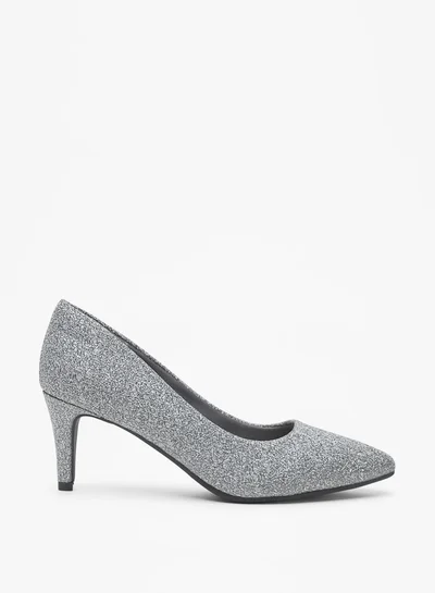Flora Bella Women's Textured Slip-On Pumps with Cone Heels