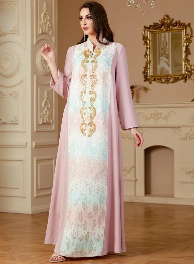 Take Two Women Texture Sequin Patch Detail Jalabiya