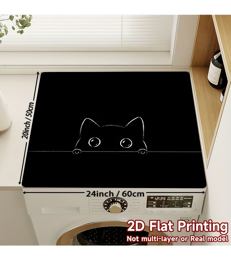Peekaboo Cat Washing Machine Top Cover Mat 19.69x23.62in Non Slip Quick Dry - Image 5