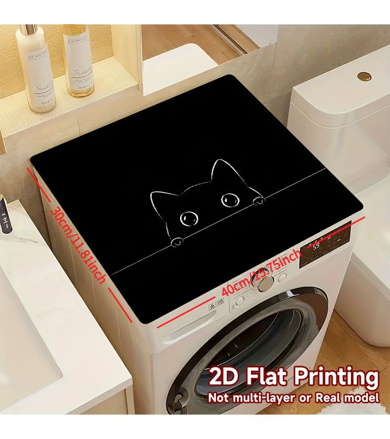 Peekaboo Cat Washing Machine Top Cover Mat 19.69x23.62in Non Slip Quick Dry - Image 3