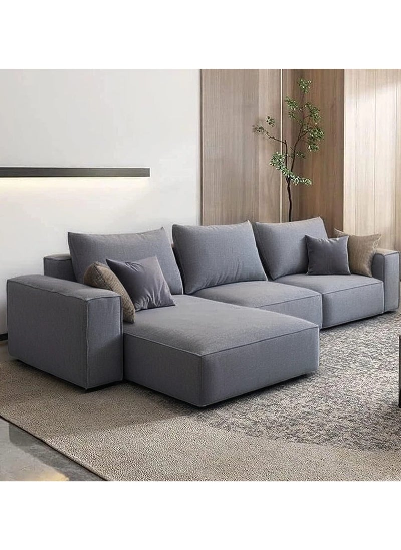 Karnak Sectional Sofa With Cushions L-Shaped Comfortable Living Room Sofa Color (Grey)