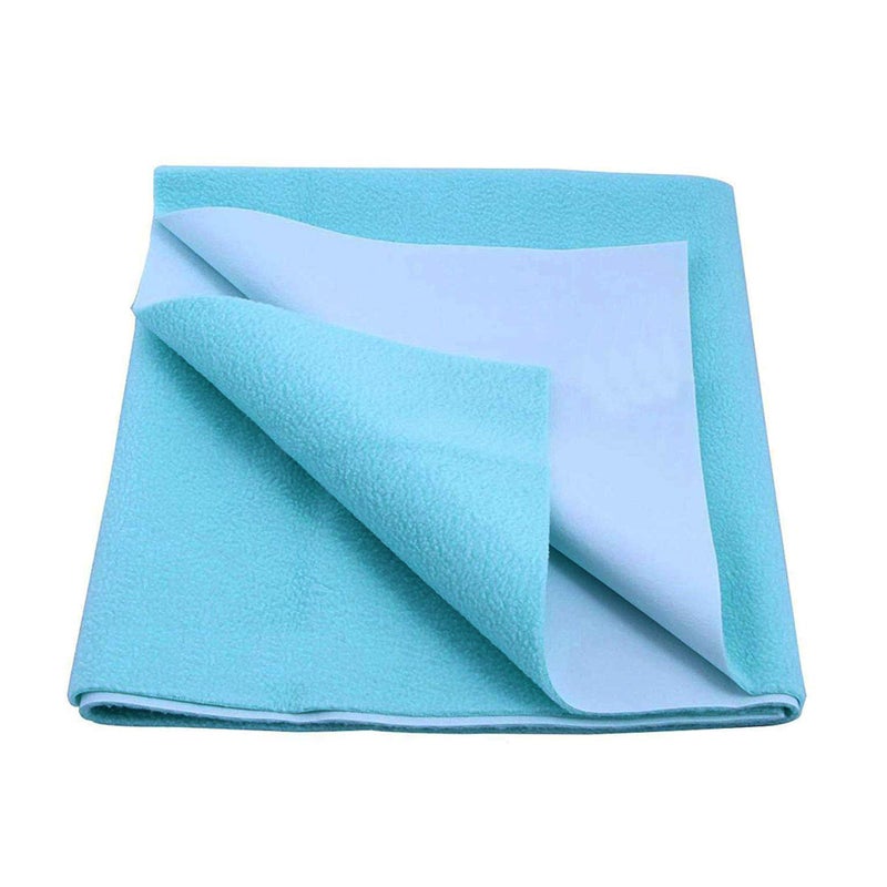Dream King Waterproof Quick Dry Sheet for Baby| Bed Pad Anti-Piling Fleece Extra Absorbent Washable Matress Protector| Baby Bed Protector - Size Large 140X100 Cm (Baby Blue) - Image 1