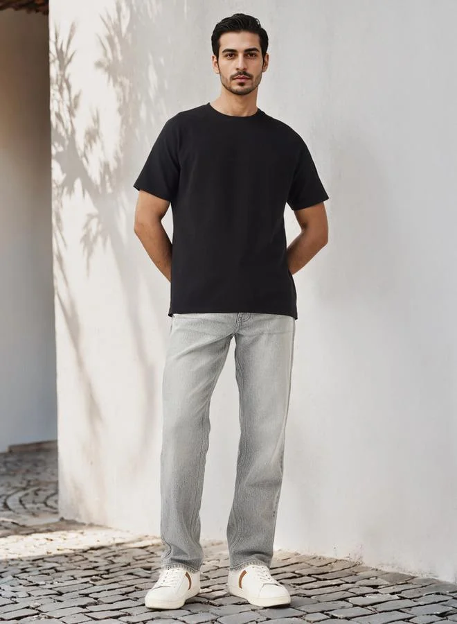 Splash FAV Textured Raglan Sleeves T-shirt