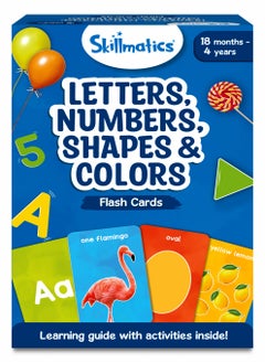 Letters, Numbers, Shapes & Colors - Thick Flash Cards for Toddlers, Montessori Toys, Preschool Learning Activities, Learning Aids, Gifts for Kids Ages 1, 2, 3, 4 Years