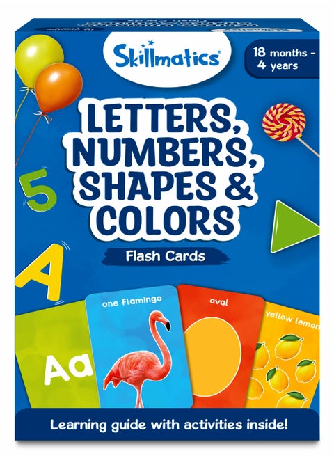 Letters, Numbers, Shapes & Colors - Thick Flash Cards for Toddlers, Montessori Toys, Preschool Learning Activities, Learning Aids, Gifts for Kids Ages 1, 2, 3, 4 Years