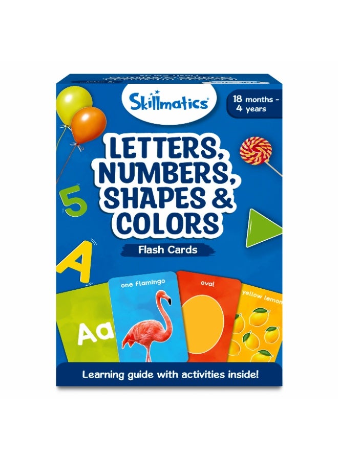 Letters, Numbers, Shapes & Colors - Thick Flash Cards for Toddlers, Montessori Toys, Preschool Learning Activities, Learning Aids, Gifts for Kids Ages 1, 2, 3, 4 Years