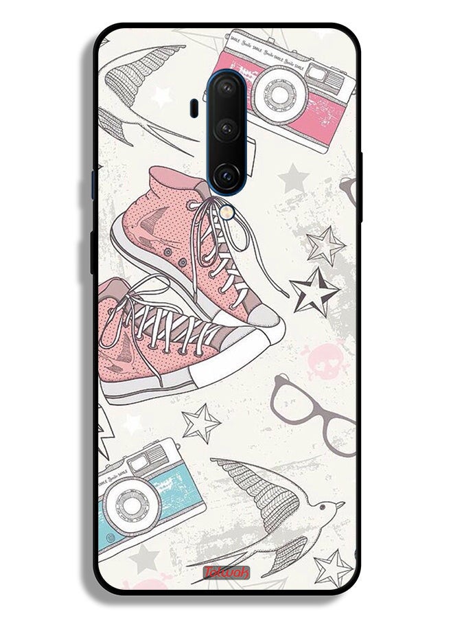 Tolwak OnePlus 7T Pro 4G Protective Case Cover Canva Shoes And Camera Art  - Image 2