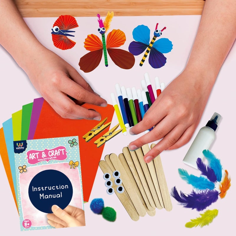 Webby Paper DIY Fan Art and Craft Activity Kit | Hobby Kit | Decoration | School Projects | Craft Supply | Make 8 Fan Craft | Return Gift for Kids, Multicolored - Image 3