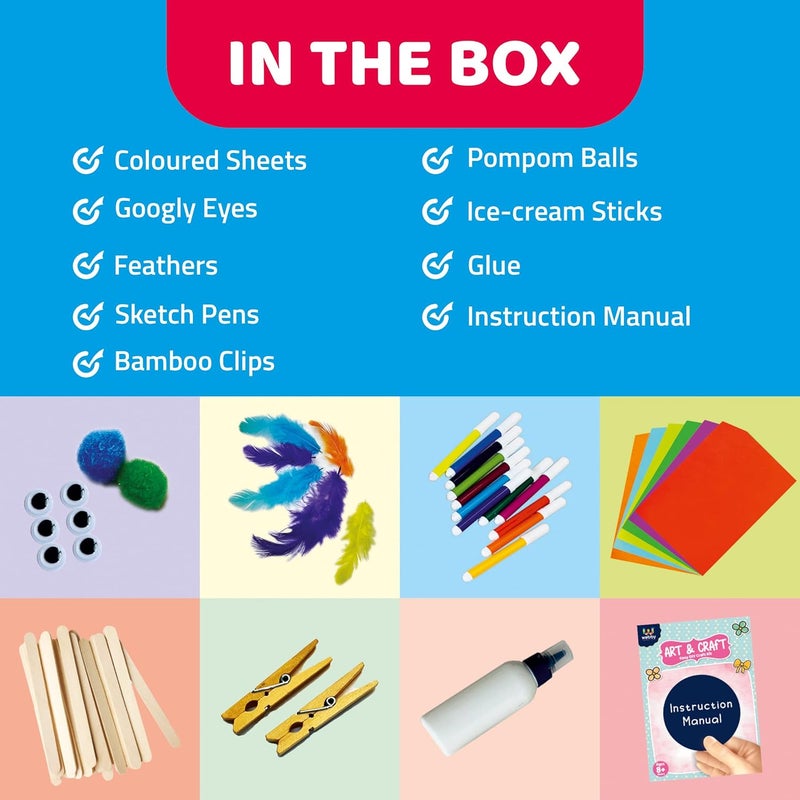 Webby Paper DIY Fan Art and Craft Activity Kit | Hobby Kit | Decoration | School Projects | Craft Supply | Make 8 Fan Craft | Return Gift for Kids, Multicolored - Image 5