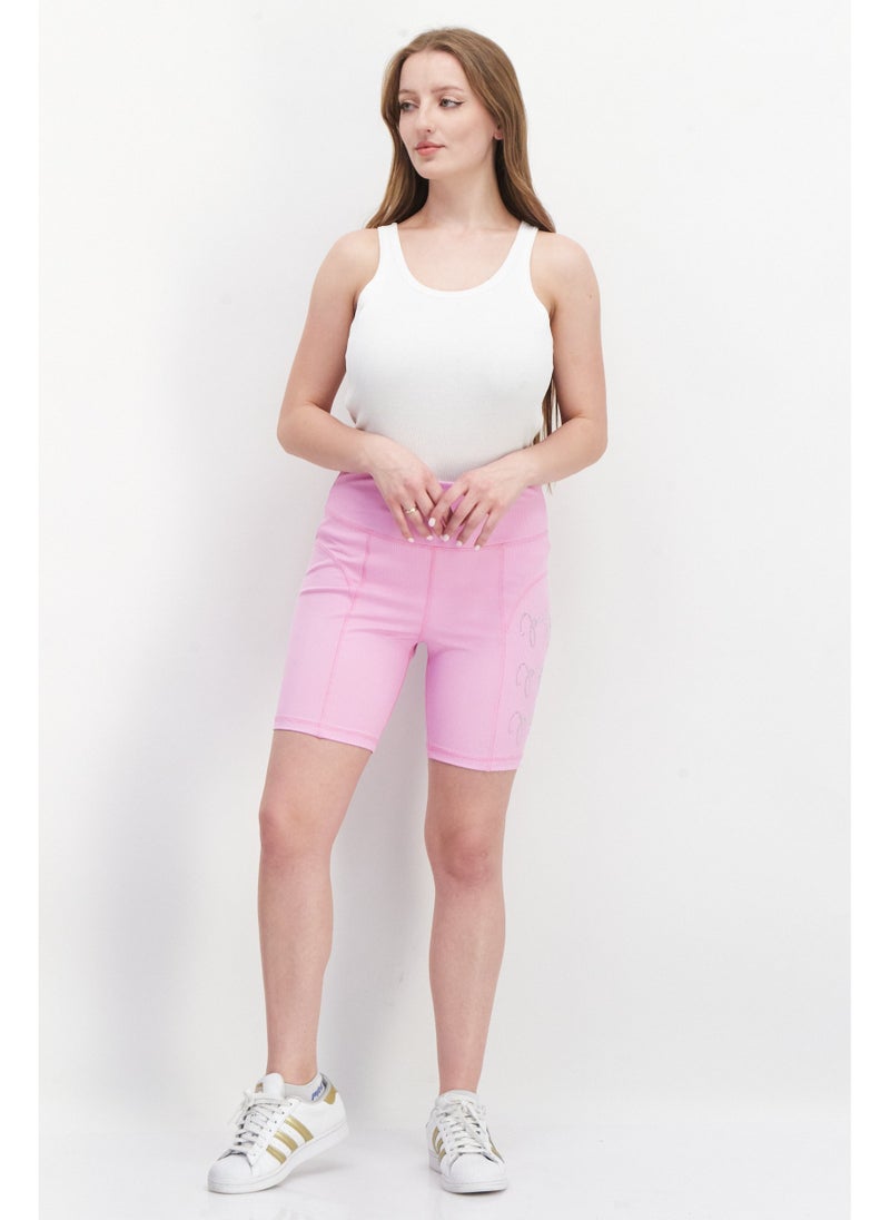 Juicy Couture شورتات دراجات نسائية برباط، وردي - Image 5