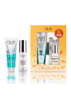 Olay Vitamin C Kit For 2X Glow | Vitamin C Serum With Free Cleanser L Even Glow And Smooth Texture | With Niacinamide L Normal, Oily, Dry & Combination Skin L Parabens & Sulphate Free | Pack Of 2  - Image 1