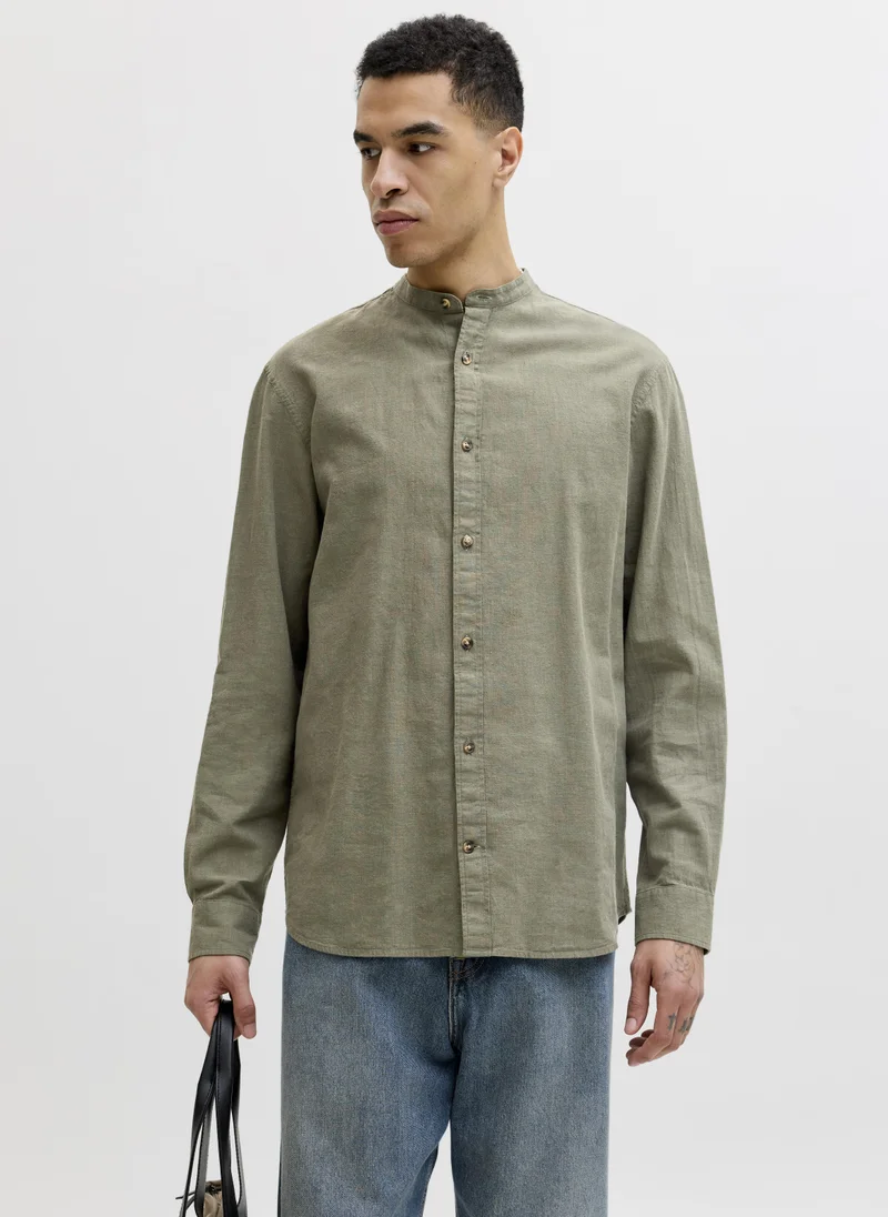 Band collar Long Sleeve Shirt