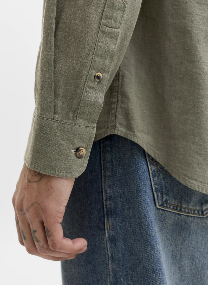 JACK & JONES  Band collar Long Sleeve Shirt for Men | Best Price UAE