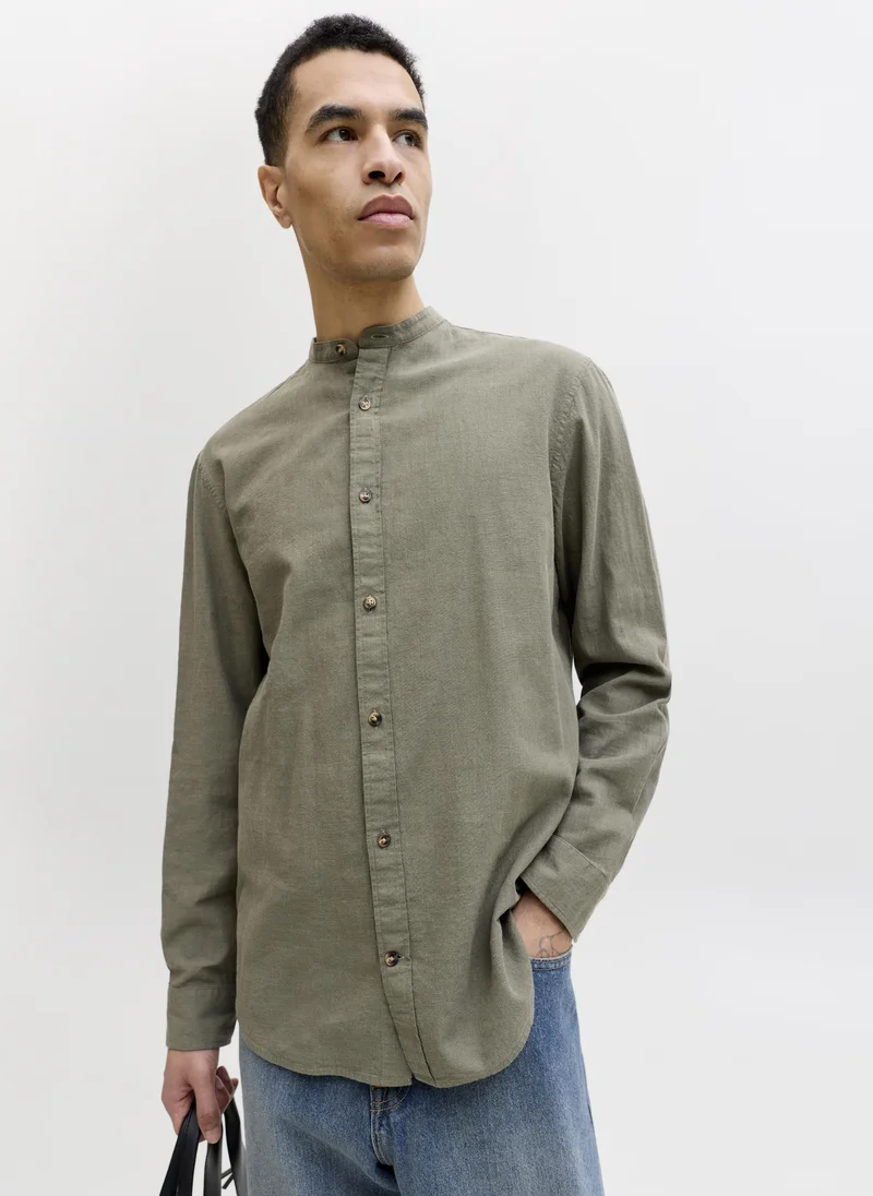 JACK & JONES  Band collar Long Sleeve Shirt for Men | Best Price UAE