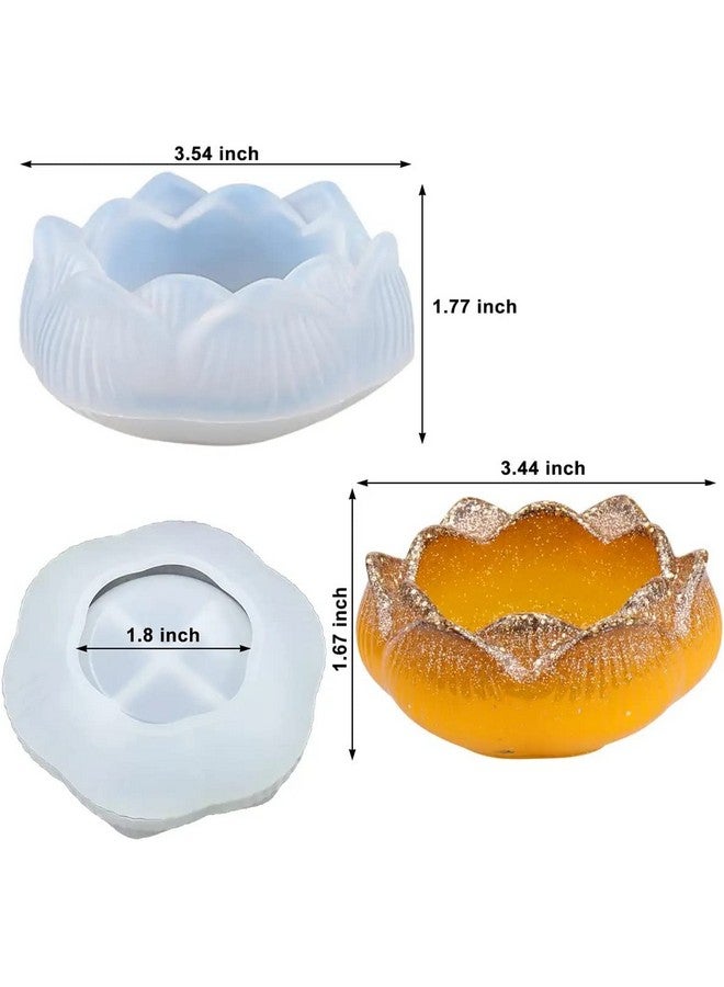 BRIGHTAIL INFRA BRIGHTAIL INFRA Molds Silicone, 1 Pc Tealight Candles Holders Silicone Molds for Resin, Lotus Flower Candlestick Epoxy Casting Molds for DIY Crafts Jewelry Box, Trinket Container, Home Table Decoration  - Image 2