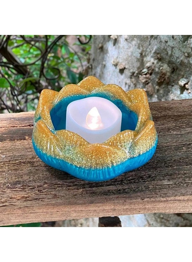 BRIGHTAIL INFRA BRIGHTAIL INFRA Molds Silicone, 1 Pc Tealight Candles Holders Silicone Molds for Resin, Lotus Flower Candlestick Epoxy Casting Molds for DIY Crafts Jewelry Box, Trinket Container, Home Table Decoration  - Image 3