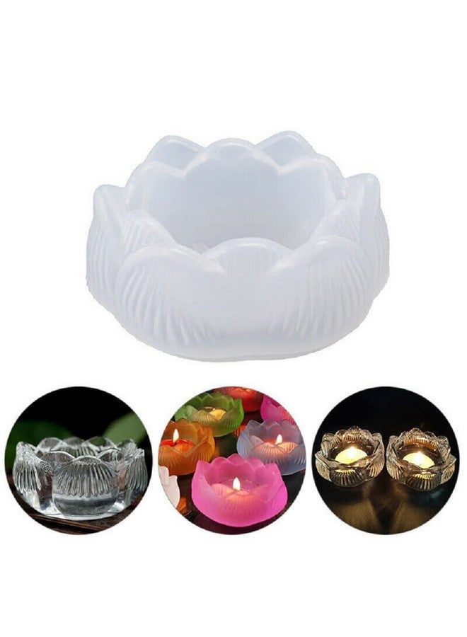 BRIGHTAIL INFRA BRIGHTAIL INFRA Molds Silicone, 1 Pc Tealight Candles Holders Silicone Molds for Resin, Lotus Flower Candlestick Epoxy Casting Molds for DIY Crafts Jewelry Box, Trinket Container, Home Table Decoration  - Image 5