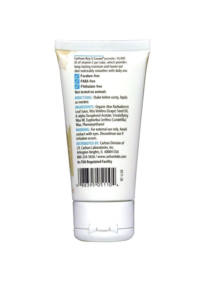 Carlson Key-E Hand & Body Cream, Vitamin E & Organic Aloe, 10000 IU Vitamin E, Fragrance-Free, 2 oz - Image 2