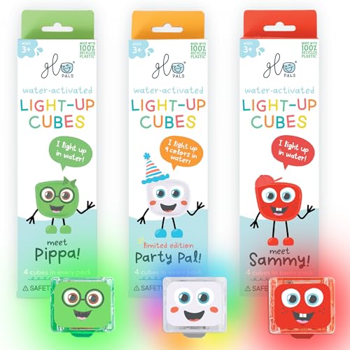 Glo Pals WaterActivated LightUp Cubes Bundle for Sensory Play  12 Pack Holly Jolly - Image 1