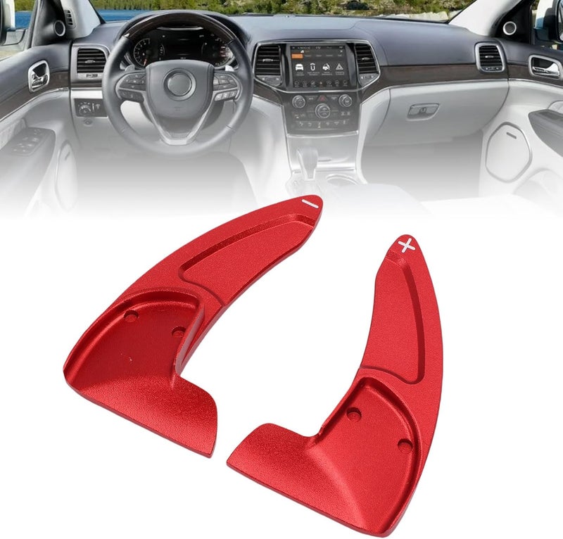2PCS Steering Wheel Paddle Shifter Extension, Aluminum Alloy Shift Paddle Cover, Enhanced Gear Shifting Extension with Protection, Ideal for 2014-2021 Vehicles (Red) - Image 2