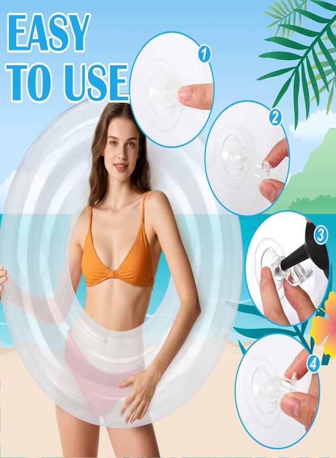 ShinyRelief مجموعة ألعاب عوامات حمام السباحة القابلة للنفخ من شيني ريليف، 4 قطع، للبالغين، أنابيب سباحة كبيرة جدًا 45 بوصة، أنابيب حمام سباحة لحفلات توديع العزوبية الصيفية على الشاطئ (شفافة) - Image 3