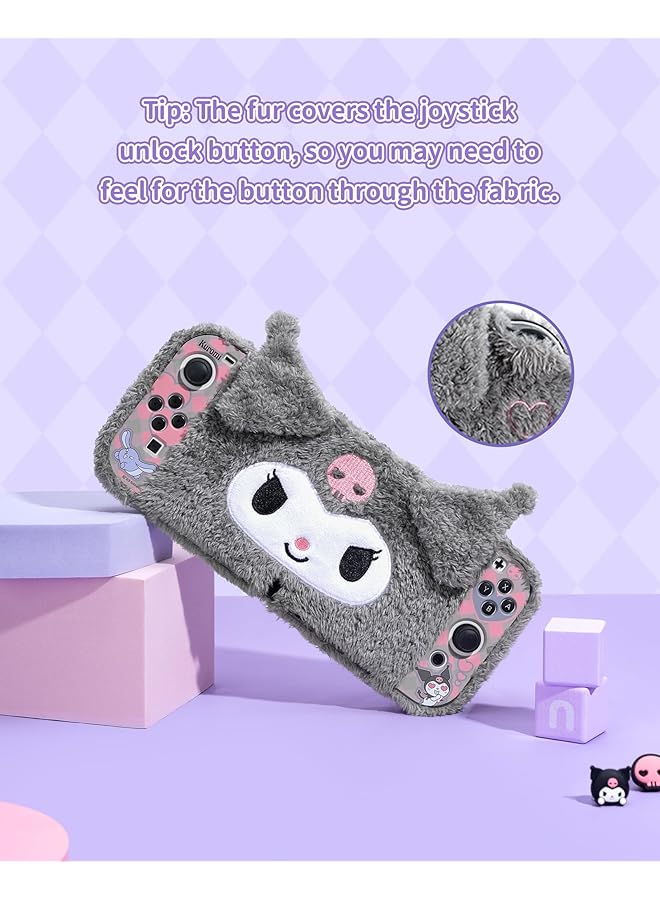 Cute Plush Protective Case For Switch Oled Pc Hard Protective Shell Cover Anti Scratch And Shock Absorption Switch Oled Cover With Stand - Image 5