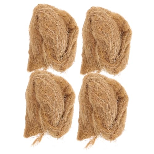 BCOATH Natural Jute Silk Fire Starters - 4Pcs Lightweight Emergency Fire Igniter for Camping and Outdoor Adventures Quick Ignition Tool - Image 1
